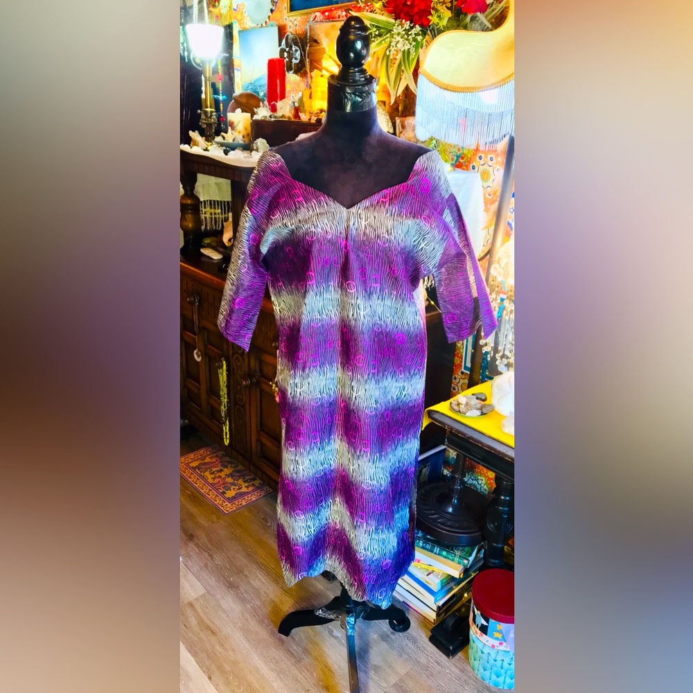 Vintage Ethnic Dream Cotton Gauze Beautiful Art Sacred Print Wild Hippie Tunic